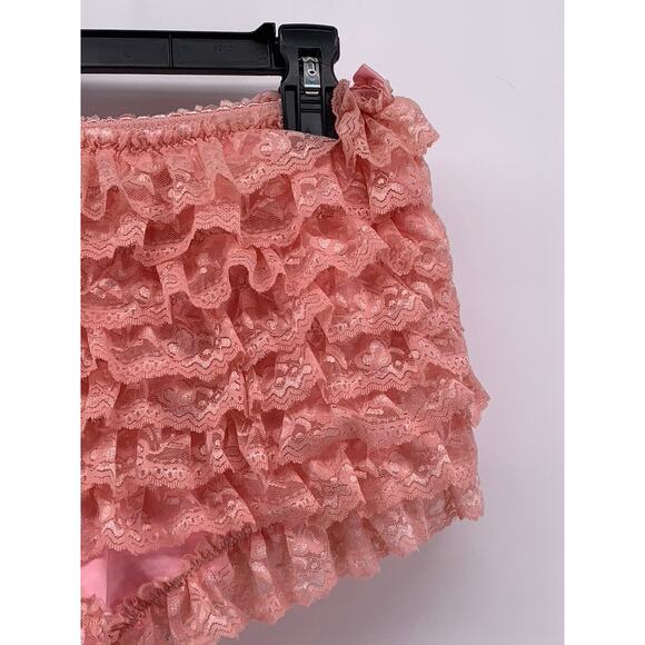 SUGAR THRILLZ Women's Pink Lace Ruffle Bloomers SZ M - Picture 5 of 10
